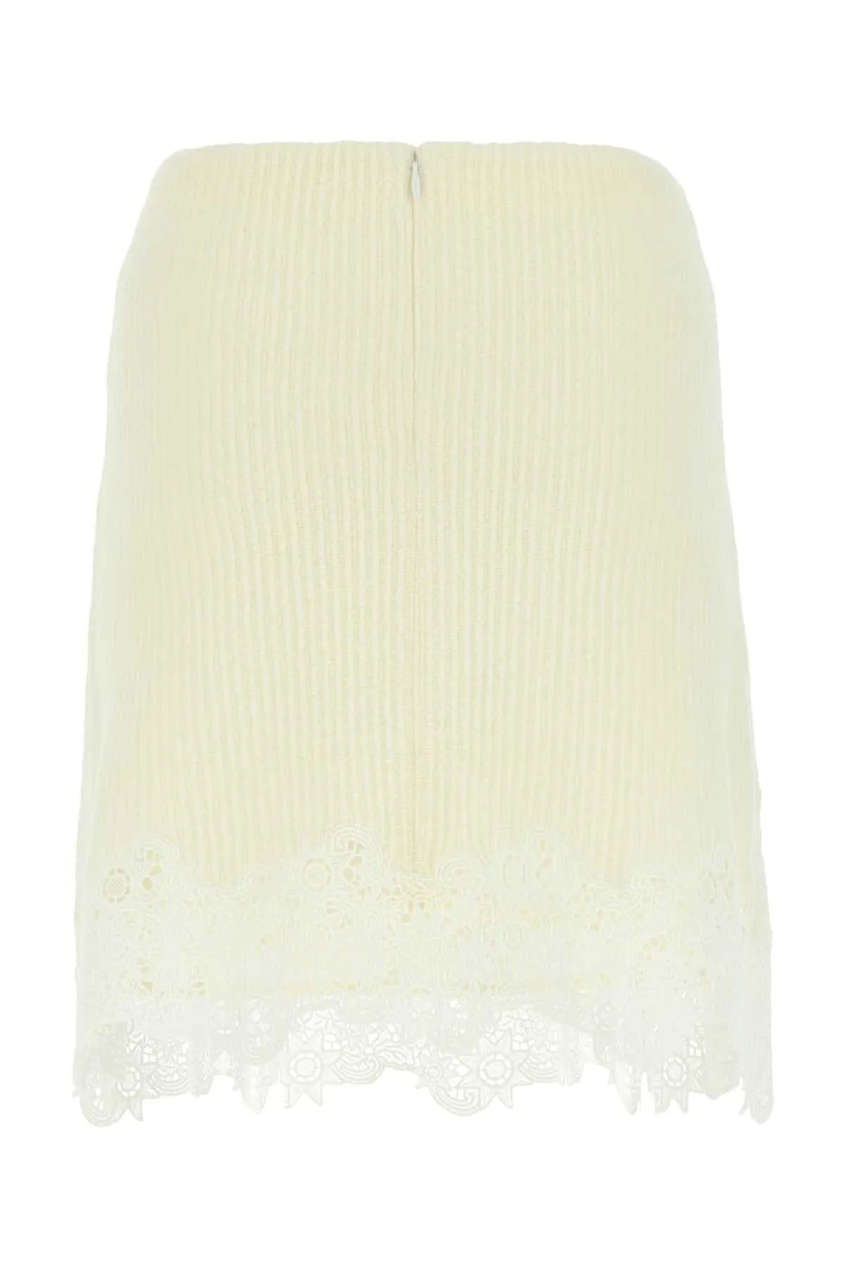 Chloe Ivory Wool Mini Skirt