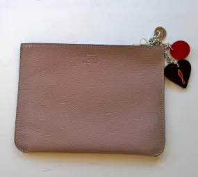 Christian Louboutin Loubicute Clutch Bag with Charms in Poudre