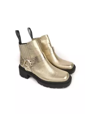 COLLETTE GOLD LEATHER CHELSEA BOOTS