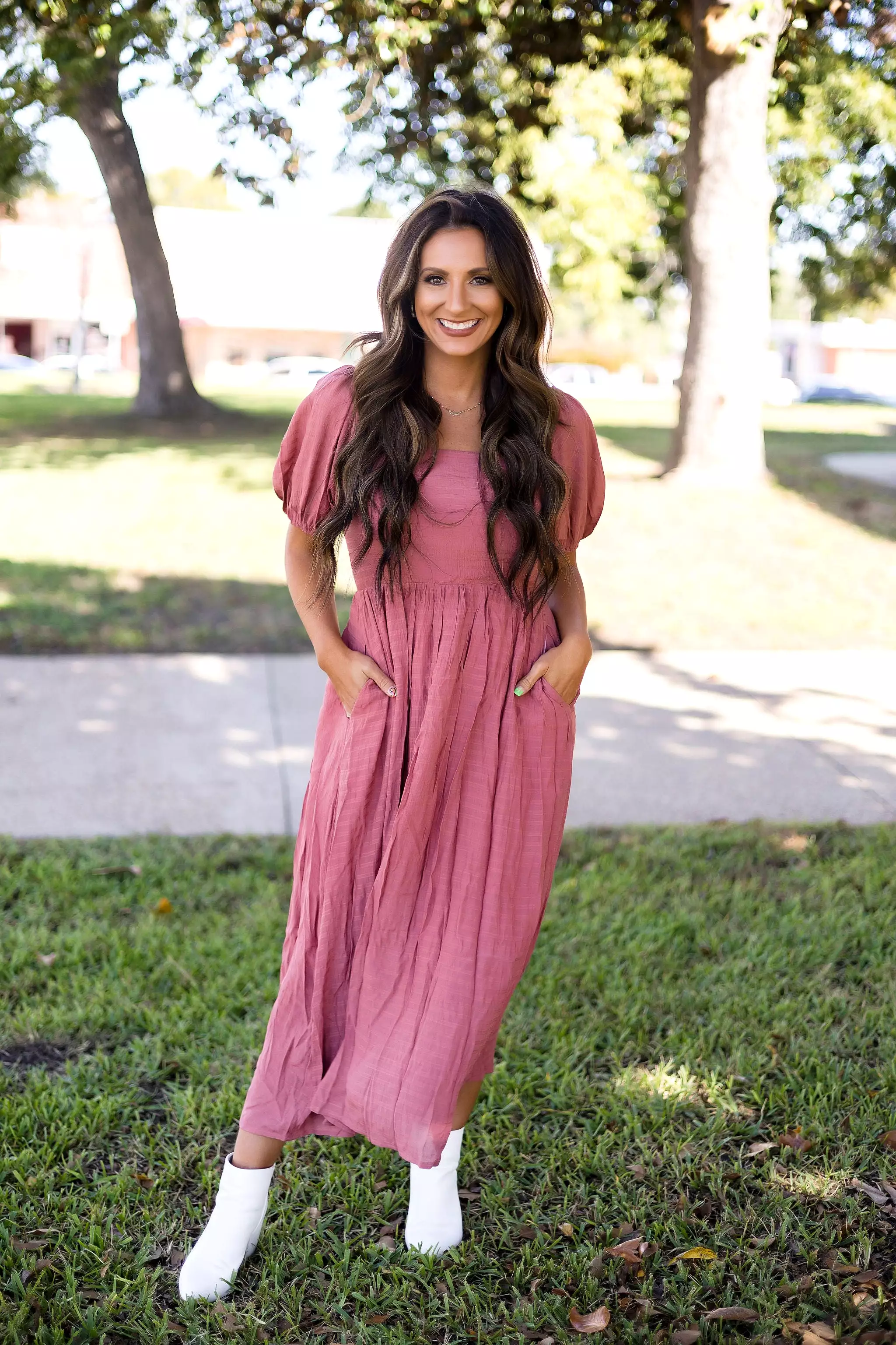 Come On Over Dusty Rose Dress