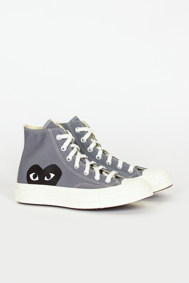 Comme Des Garons PLAY X Chuck Taylors 1970'S Hi Grey