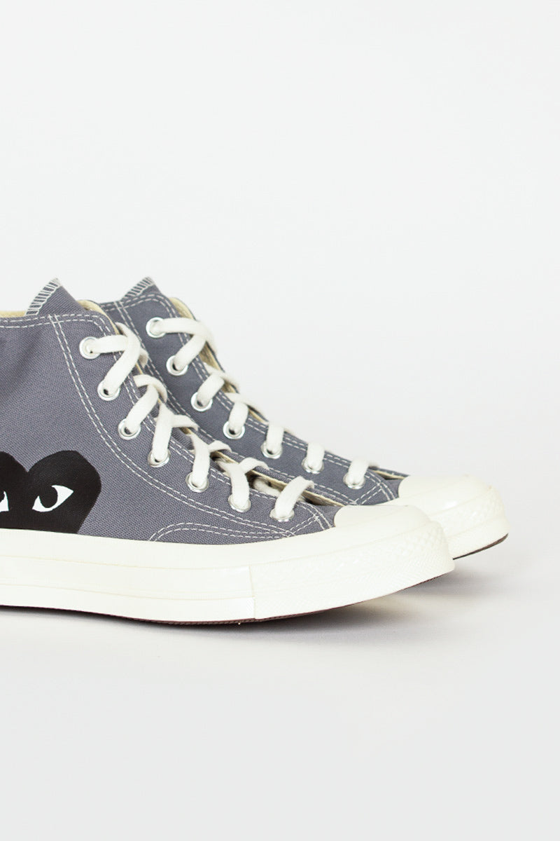 Comme Des Garons PLAY X Chuck Taylors 1970'S Hi Grey