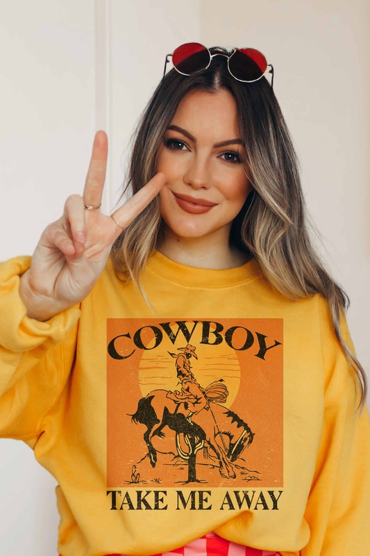 COWBOY TAKE ME AWAY GRAPHIC SWEATSHIRT PLUS SIZE