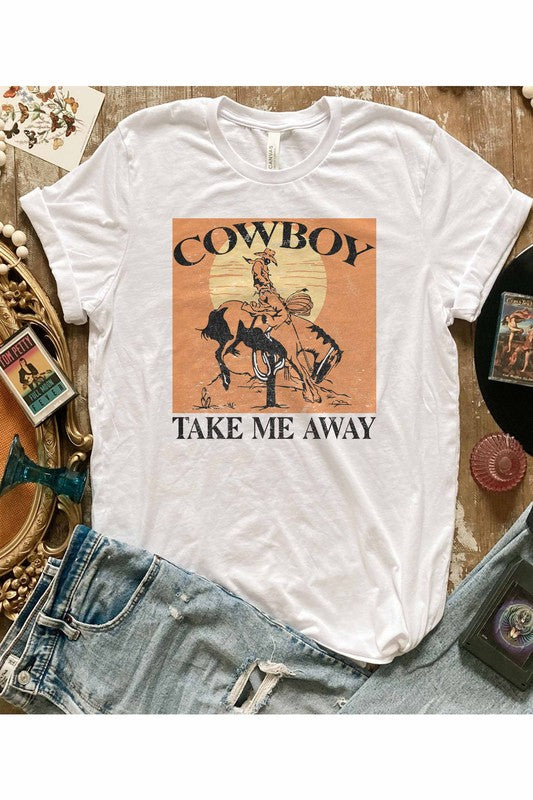 COWBOY TAKE ME AWAY GRAPHIC TEE PLUS SIZE