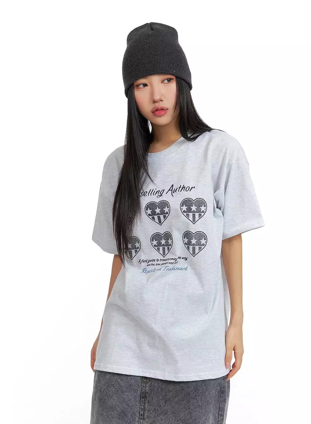 Cozy Graphic Lettering Oversized Tee CM408