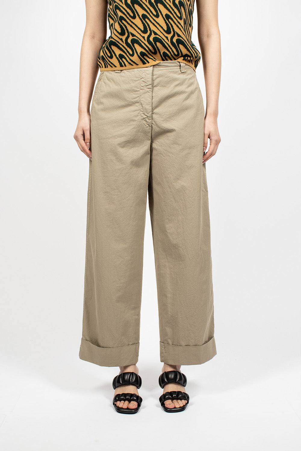 Cuffed Trousers Beige