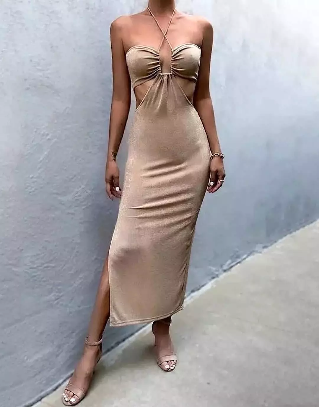 Cutout Backless Strapped Dress