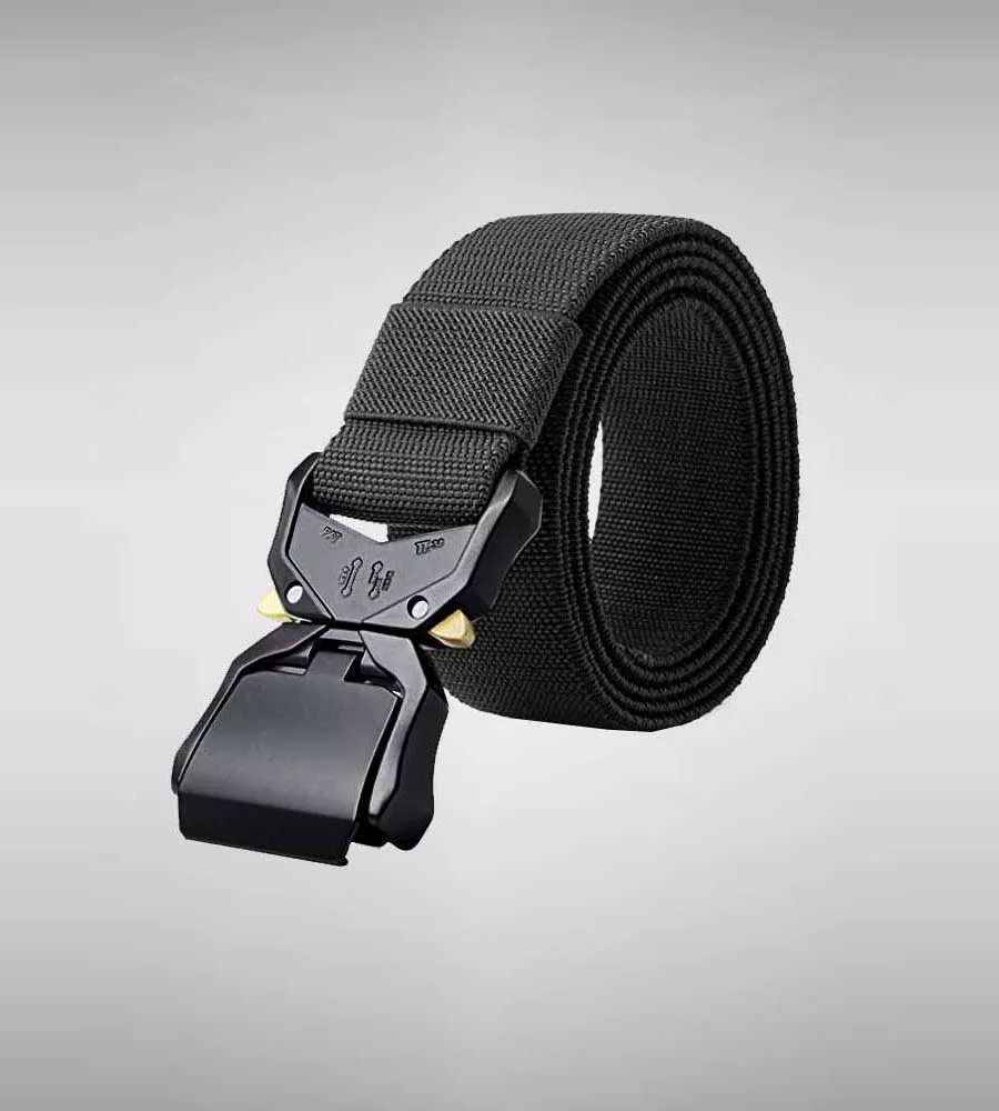 D555 Big Mens Tactical Stretch Webbing Belt With Heavy Duty Quick Release Buckle (DALE)