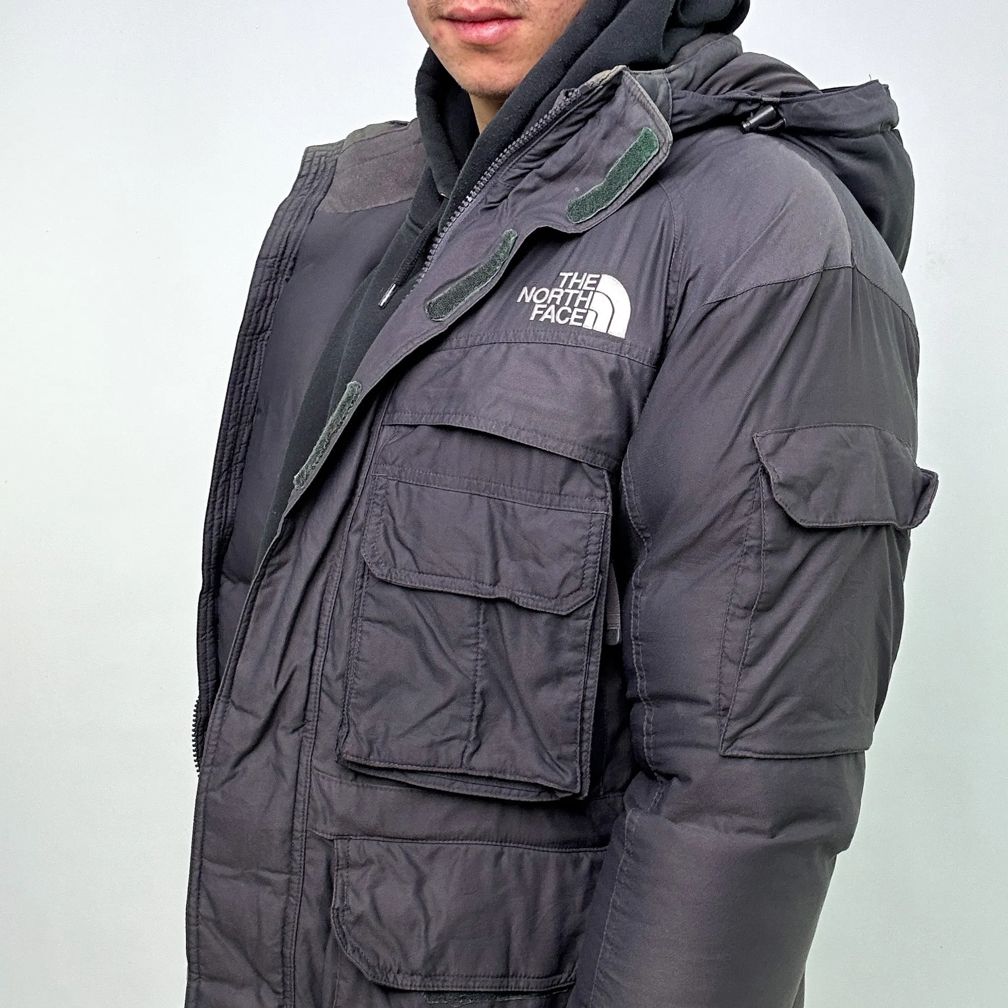 DARK GREY 90S THE NORTH FACE HYVENT PUFFER JACKET COAT (