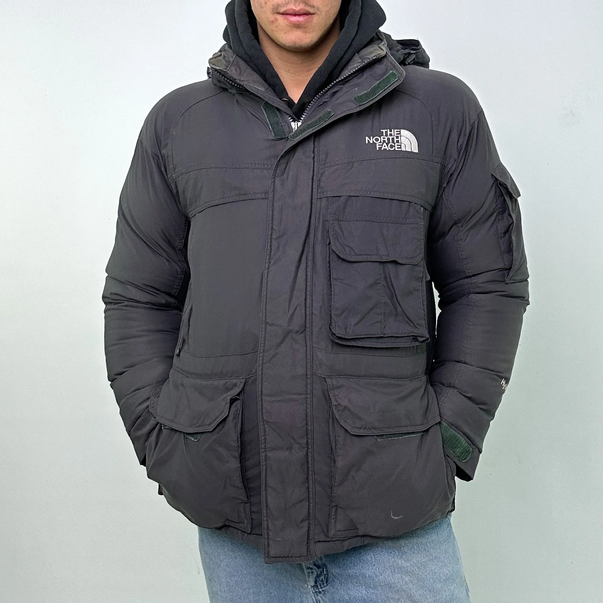 DARK GREY 90S THE NORTH FACE HYVENT PUFFER JACKET COAT (