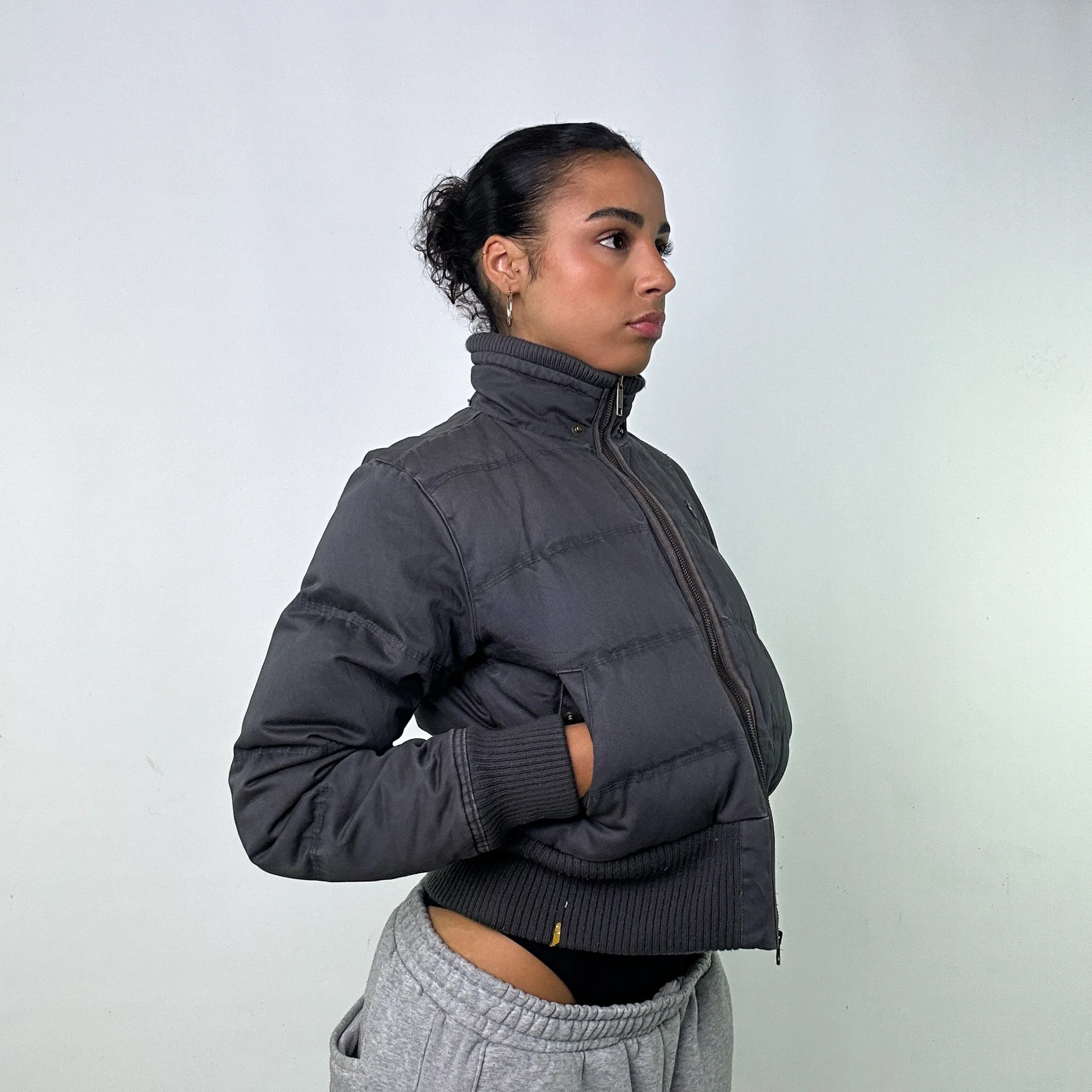 Dark Grey y2ks NIKE Puffer Jacket Coat (XS)