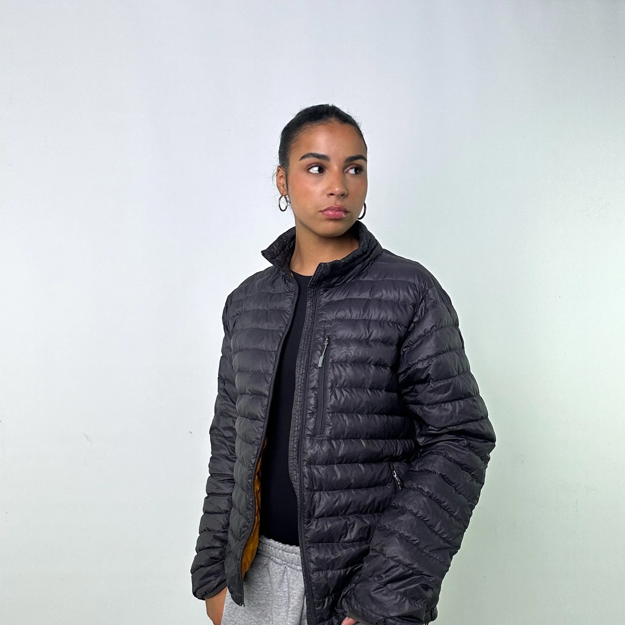 DARK GREY Y2KS RAB PUFFER JACKET COAT (