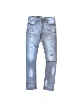 Distressed Slim Stretched Denim