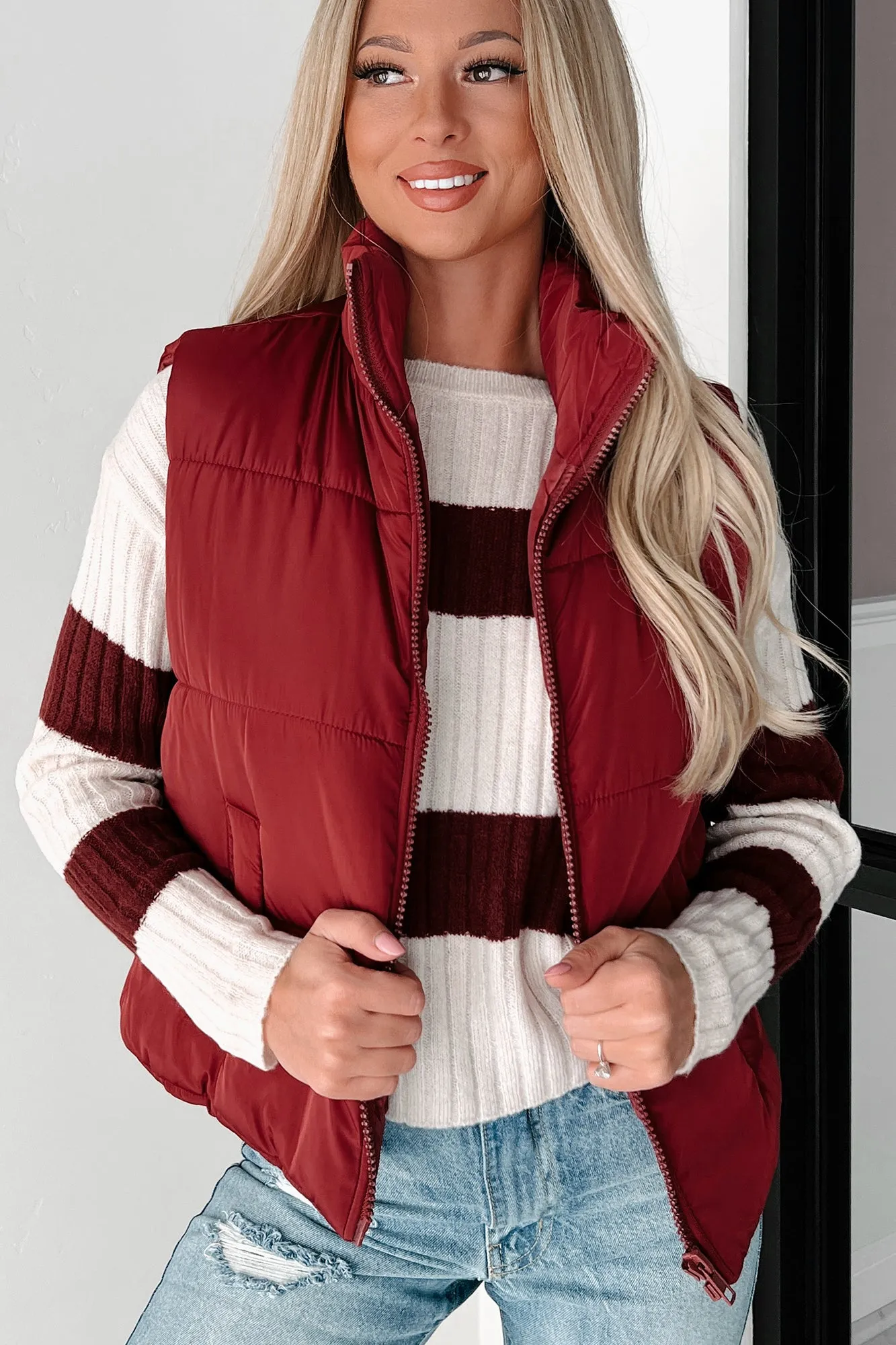 Doorbuster Mountain Utopia Puffer Vest (Burgundy)