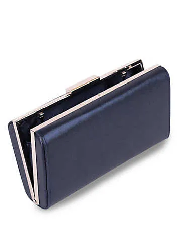 Doria Navy Shimmer Box Clutch Bag by Paradox London | Look Again