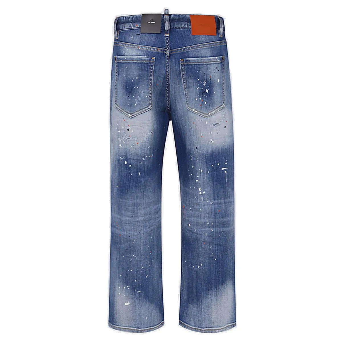 Dsquared2 Logo Patch Distressed Cropped Jeans