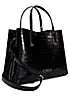 Dune London Dorry Black Croc Branded Hardware Tote Bag