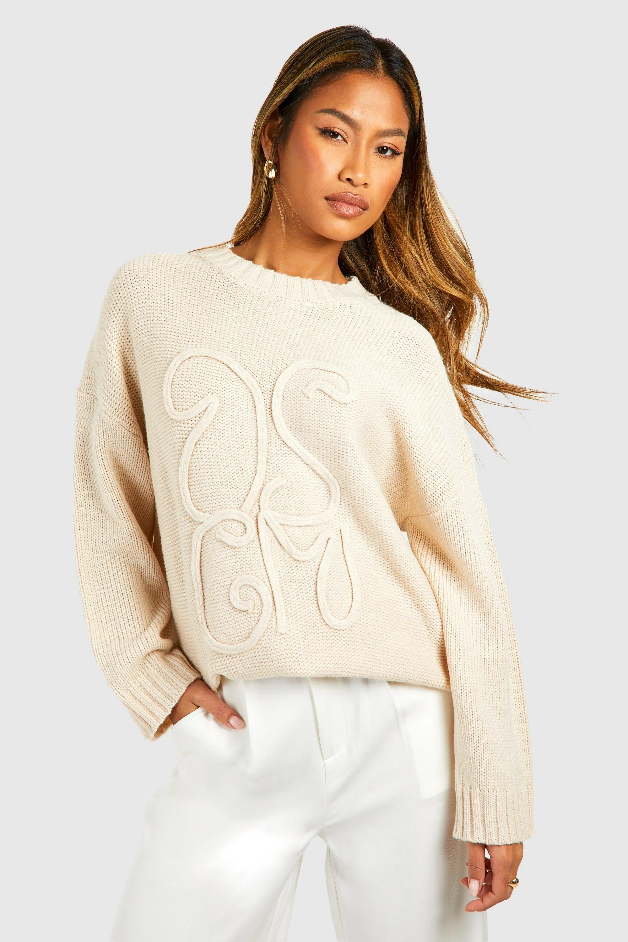 Embossed Graphic Sweater