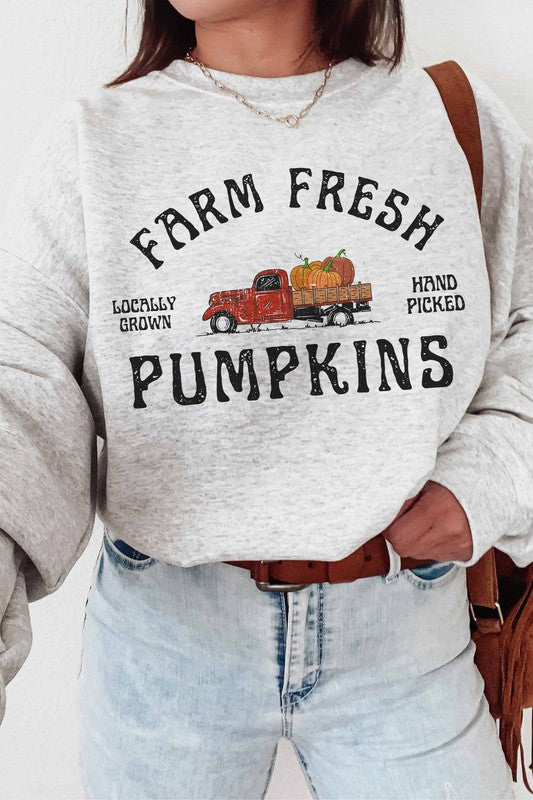 FARM FRESH PUMPKINS GRAPHIC SWEATSHIRT