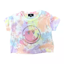 FBZ Rhinestone Smiley Multi Color Tie Dye S/S Tee