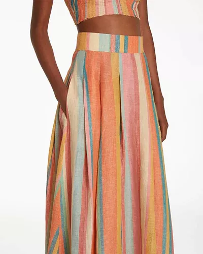 Flaminia Rainbow Stripes Skirt