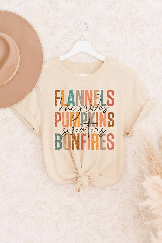 FLANNELS PUMPKINS BONFIRES GRAPHIC TEE PLUS SIZE