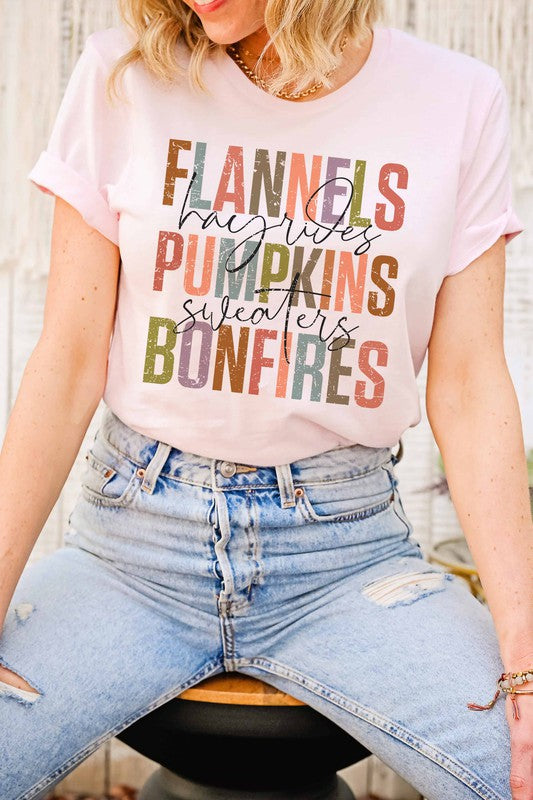 FLANNELS PUMPKINS BONFIRES GRAPHIC TEE