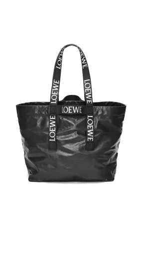 Fold Shopper In Paper Calfskin - Black