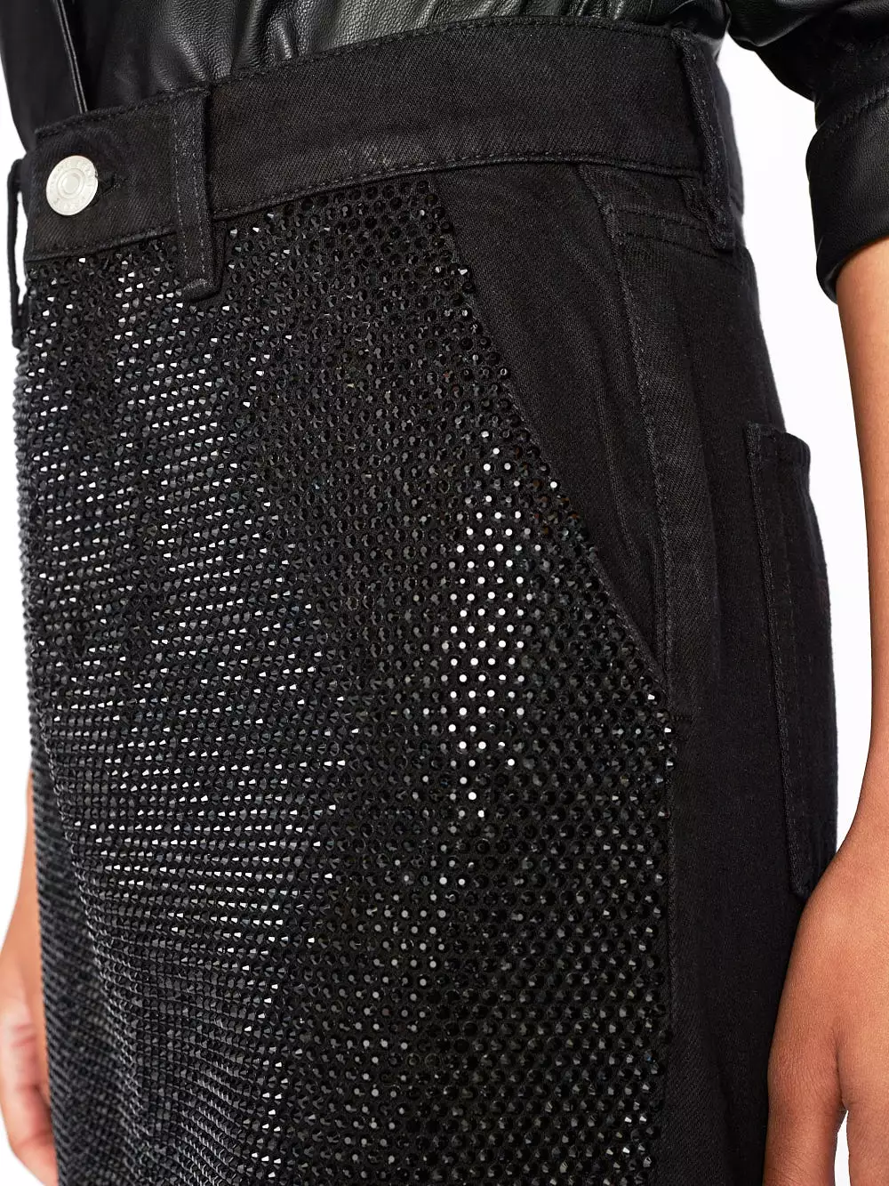 FRAME Le Mini Rhinestone Skirt