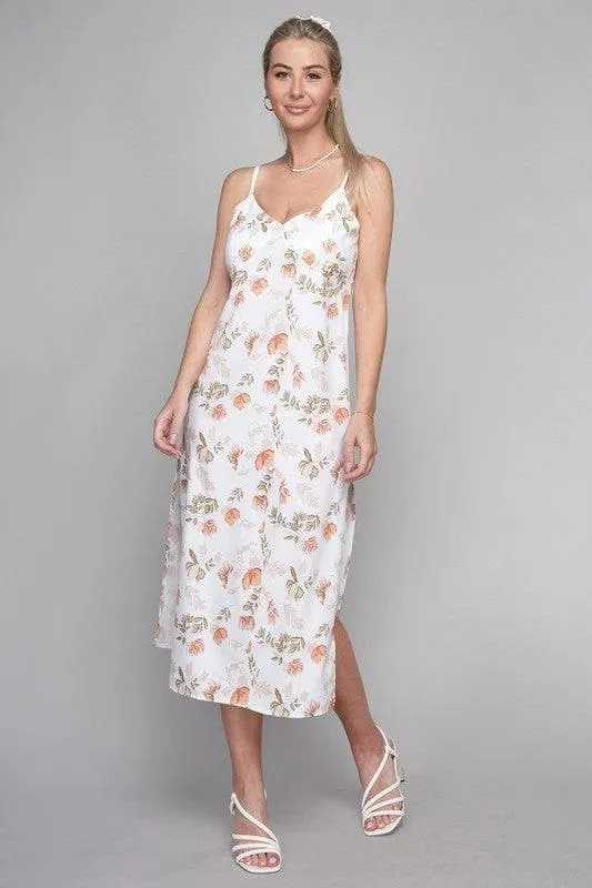 Frenchy Tied Backless Floral Cami Dress