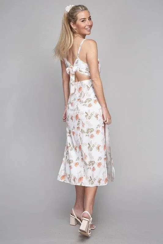 Frenchy Tied Backless Floral Cami Dress