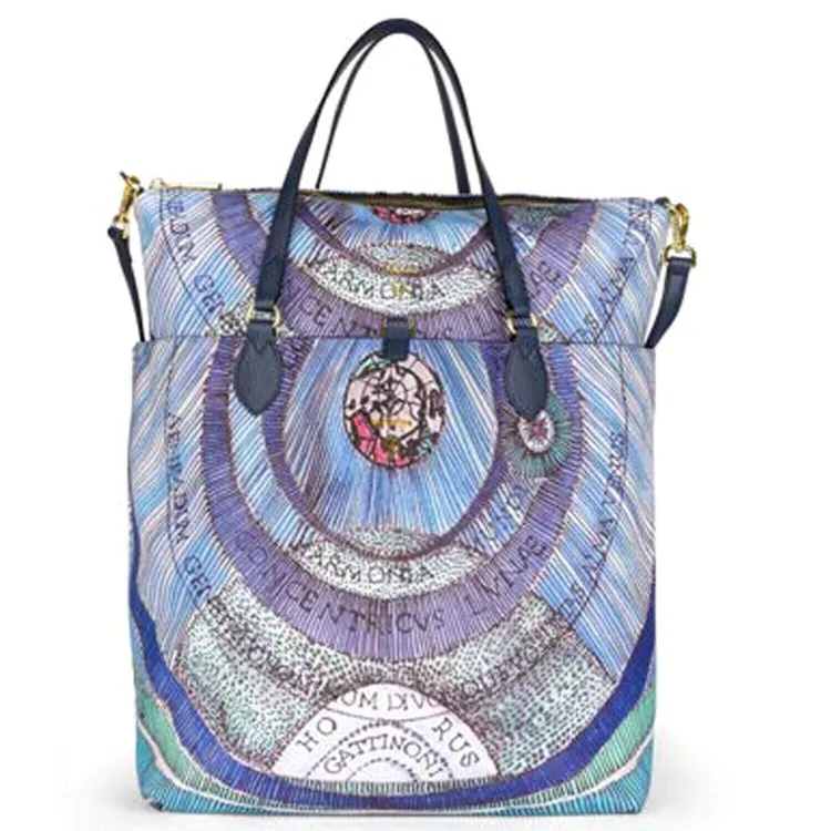 Gattinoni BIGP58171 WVW084 Borsa Donna Shopping Small Planetarium Reversibile Navy Acquamarine