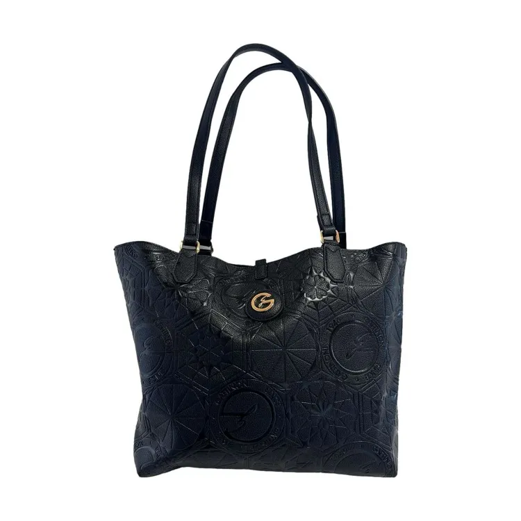 Gattinoni BINTD8156 WVE00 S Borsa Donna Shopping Teodosia con Stampa Rilievo Reversibile Nero