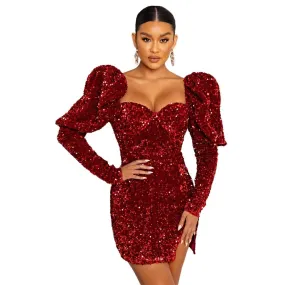 Glamorous Backless Sequin Dress