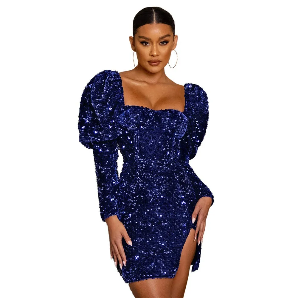 Glamorous Backless Sequin Dress