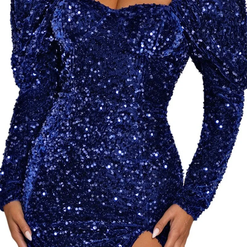 Glamorous Backless Sequin Dress