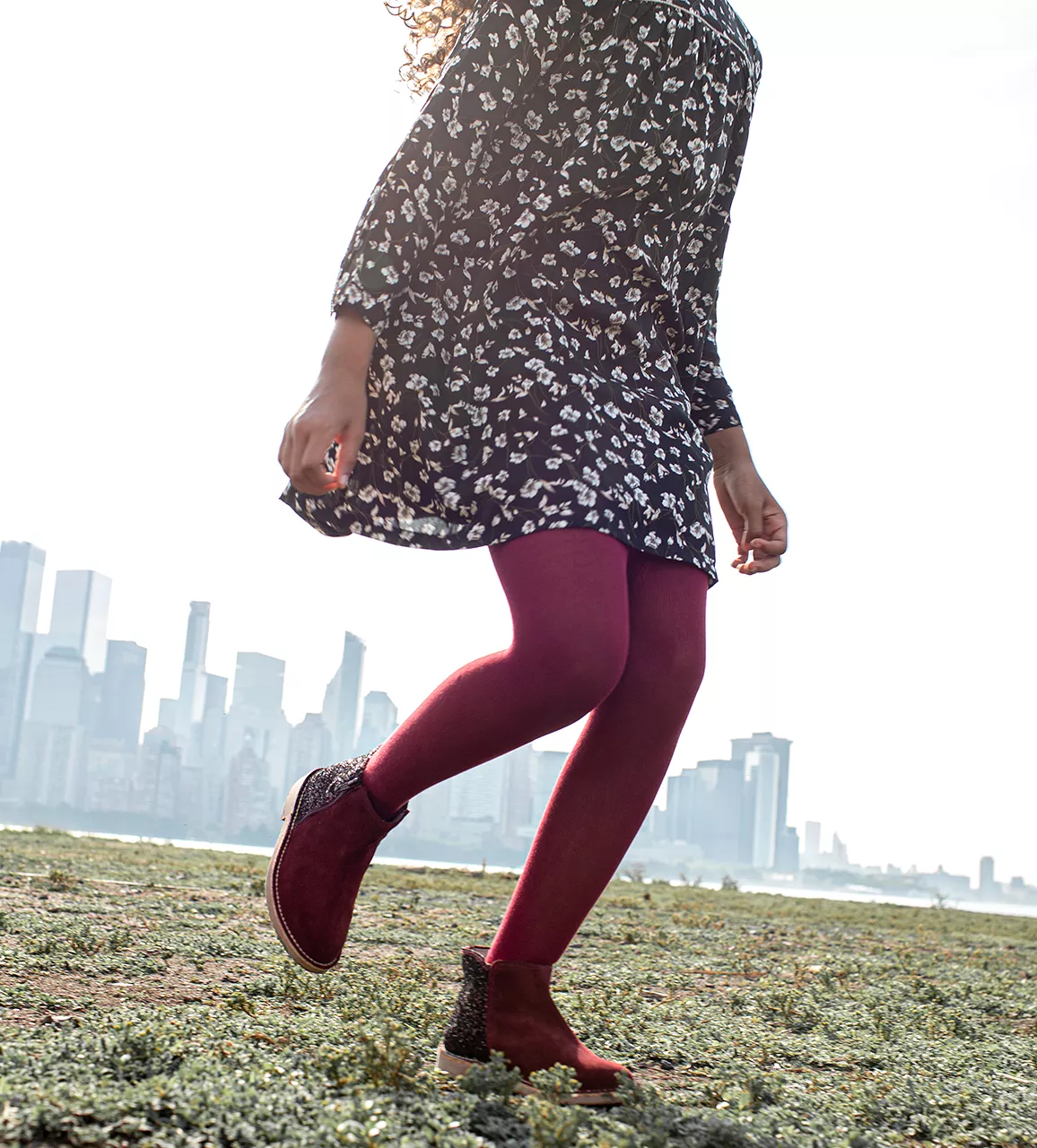 Glitter and Suede Chelsea Boots in Burgundy