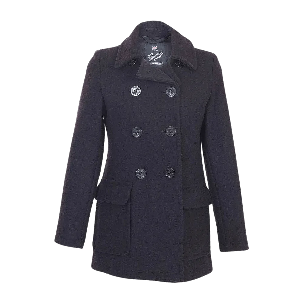 Gloverall Reefer Coat in Navy