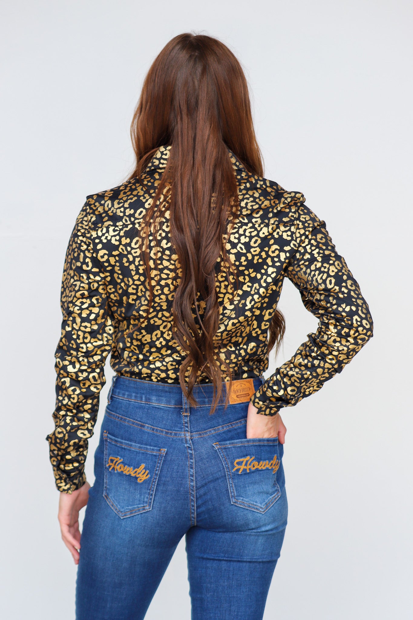 GOLD LEOPARD PERFORMANCE SHOW SHIRT