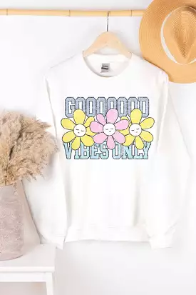 GOOD VIBES ONLY GRAPHIC SWEATSHIRT PLUS SIZE