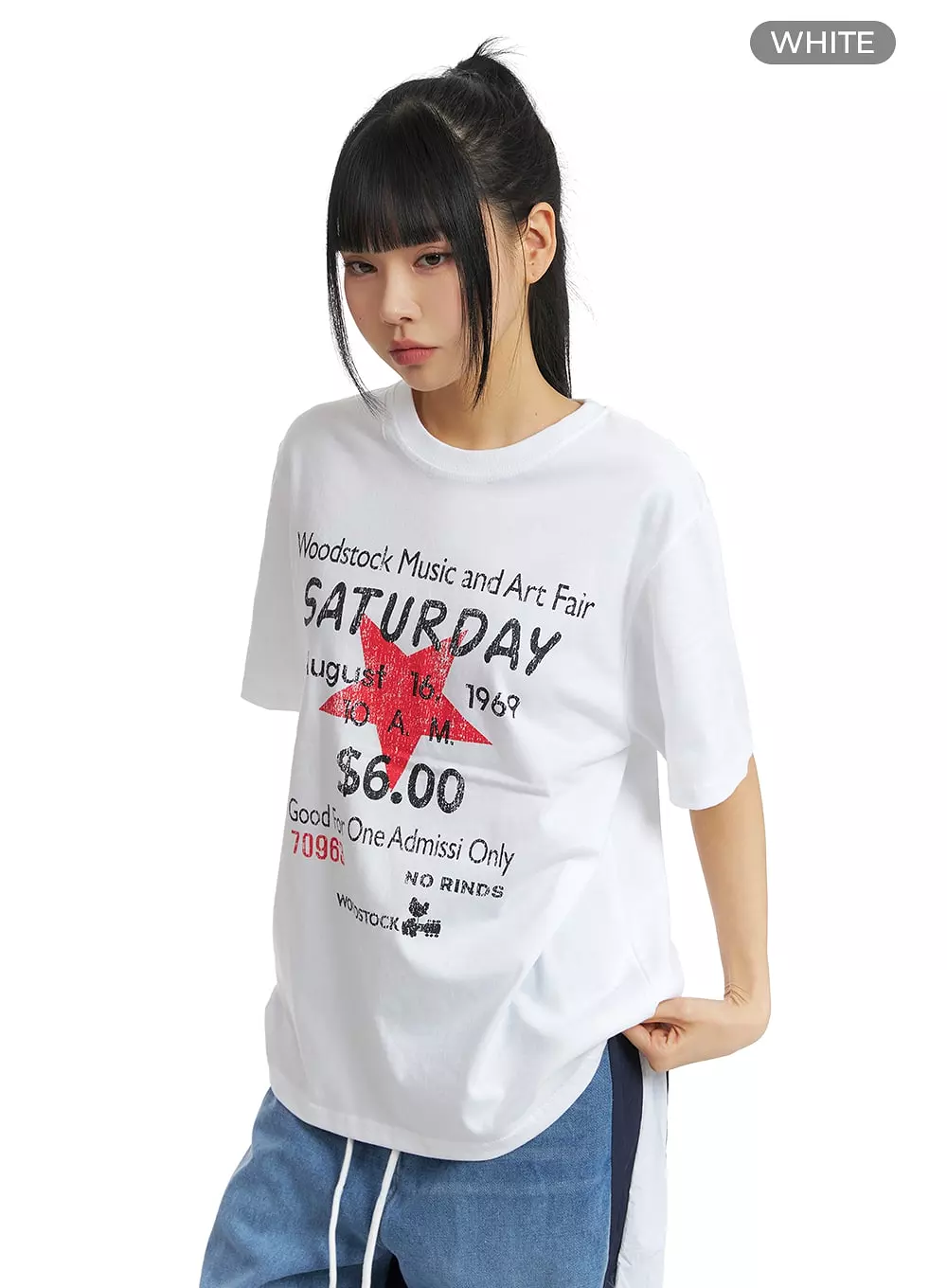 Graphic Lettering Oversized Tee CM407