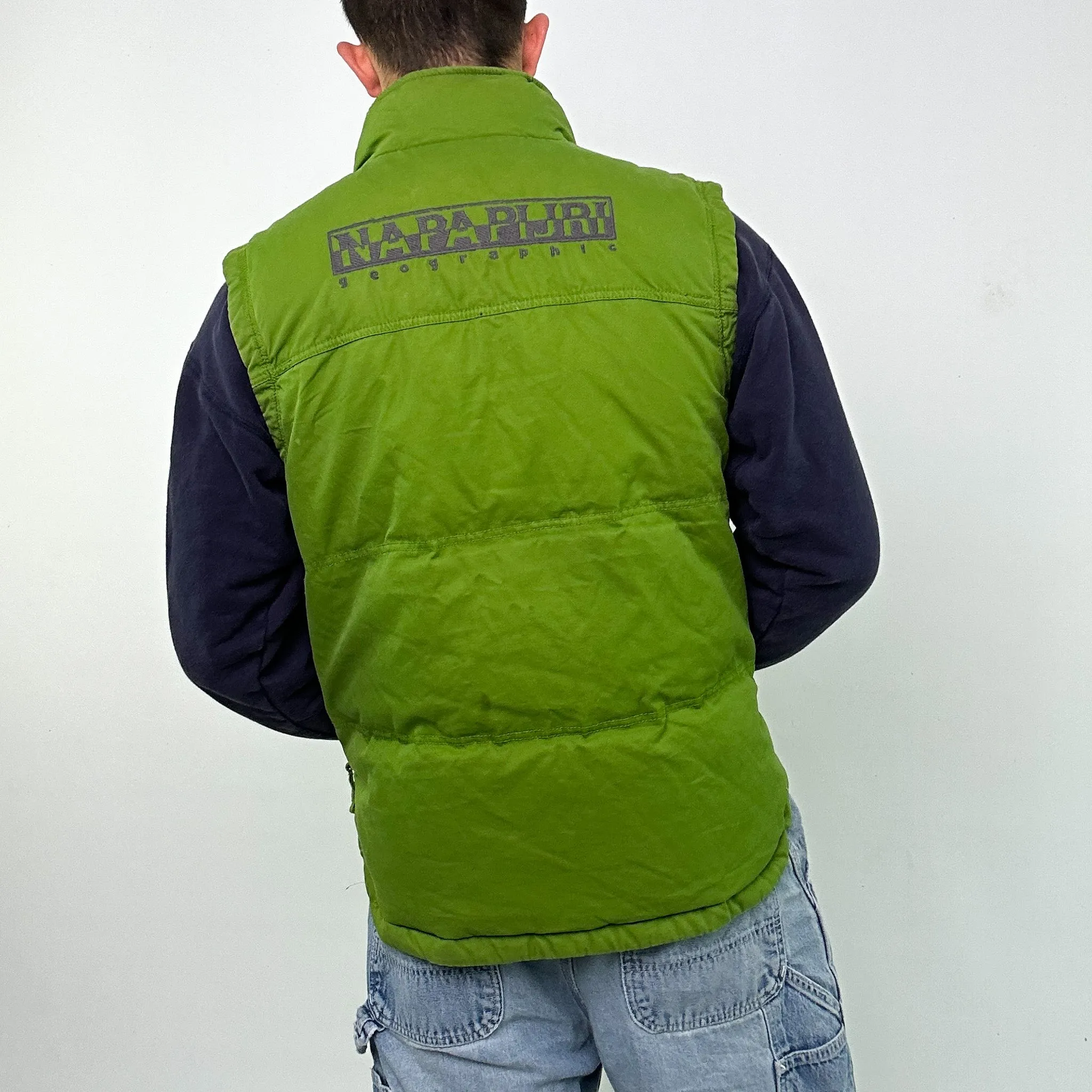 GREEN 90S NAPAPIJRI PUFFER JACKET COAT GILET (