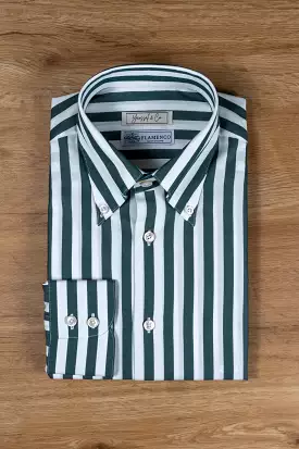 Green Stripe Cotton Shirt MGC1448