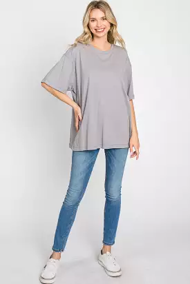 Grey Basic Oversized Tee