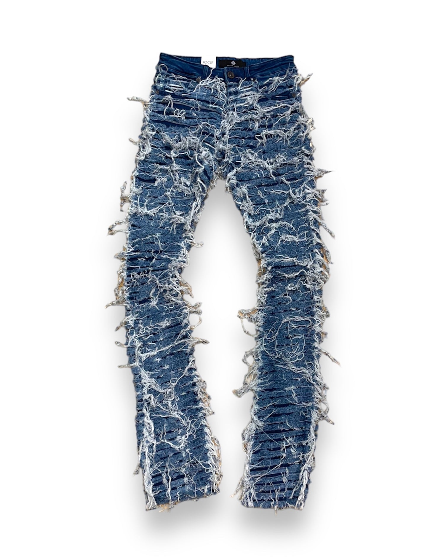 Heavy Rip & Destroyed Stacked Denim Jean