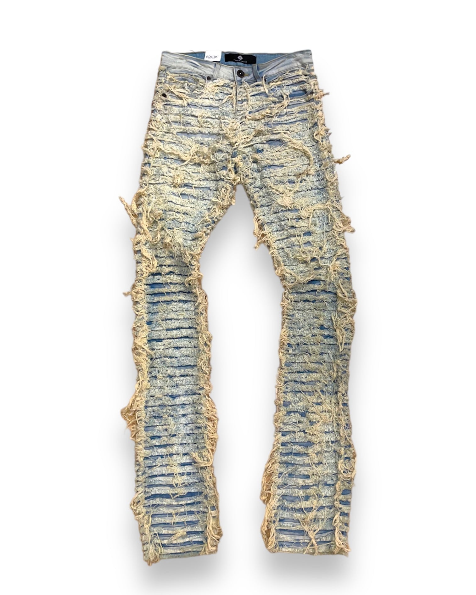 Heavy Rip & Destroyed Stacked Denim Jean