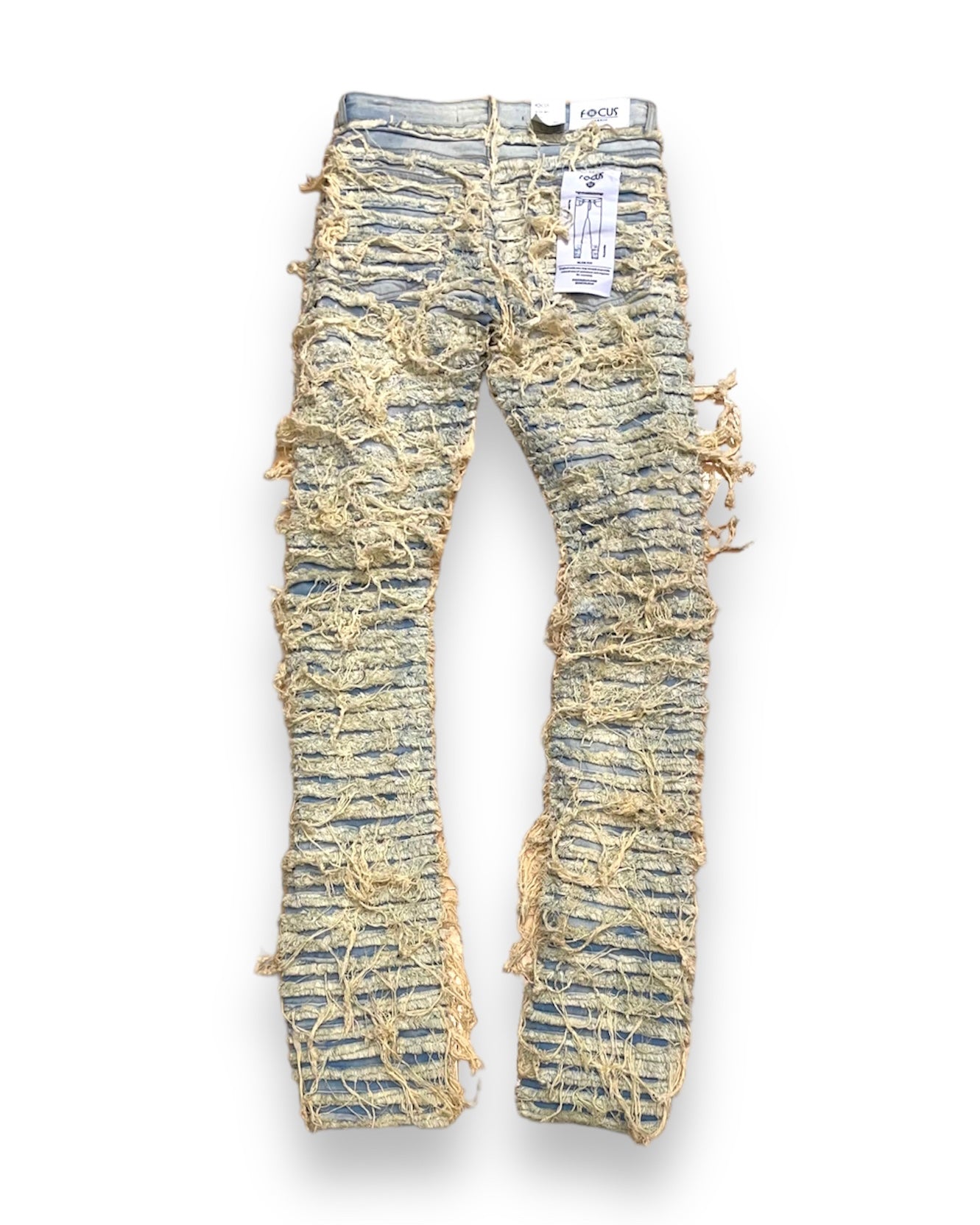 Heavy Rip & Destroyed Stacked Denim Jean