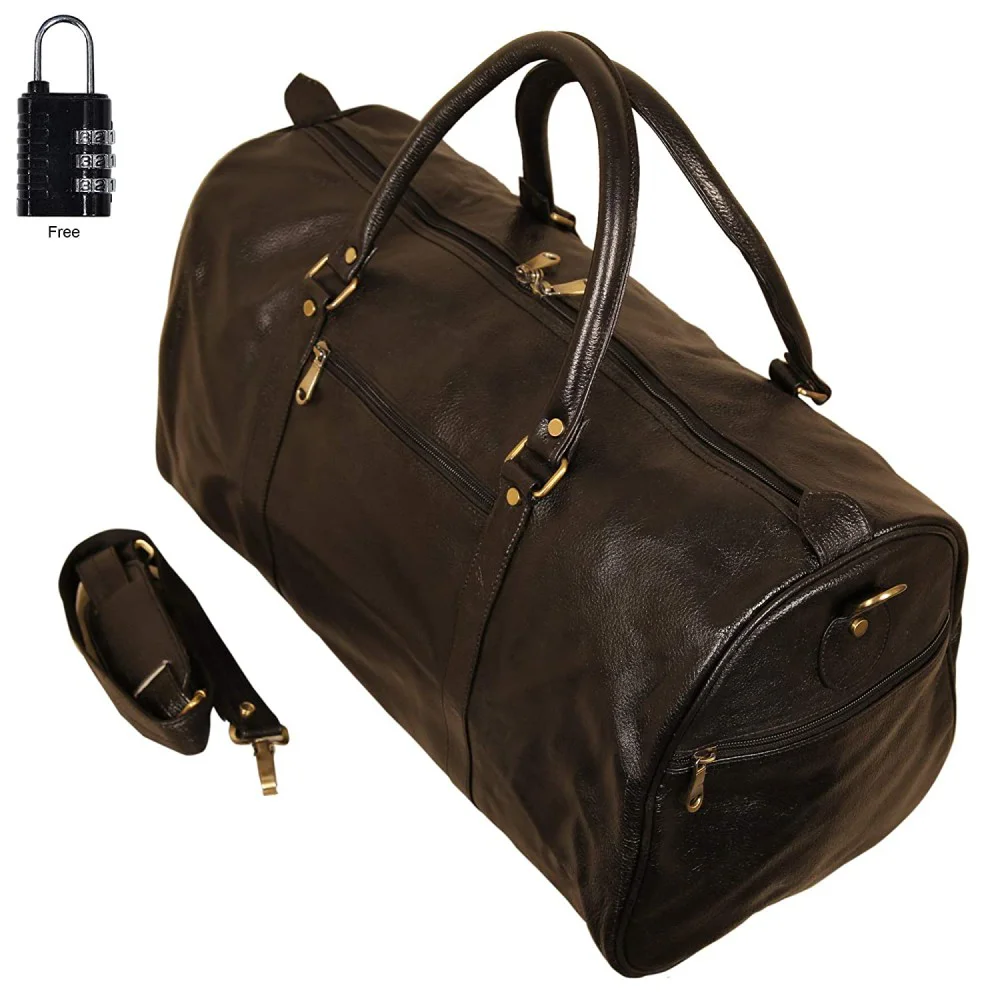 Hiller  Leather Travel Tourister Duffel Bag for | Unisex 22 liters | | Soft Shell | | Inner Zip Pocket | | Luggage Case Bag | Co