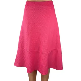 H&M Pink Textured Knit High Waist Elastic Pull On Midi A-Line Skirt Size XS