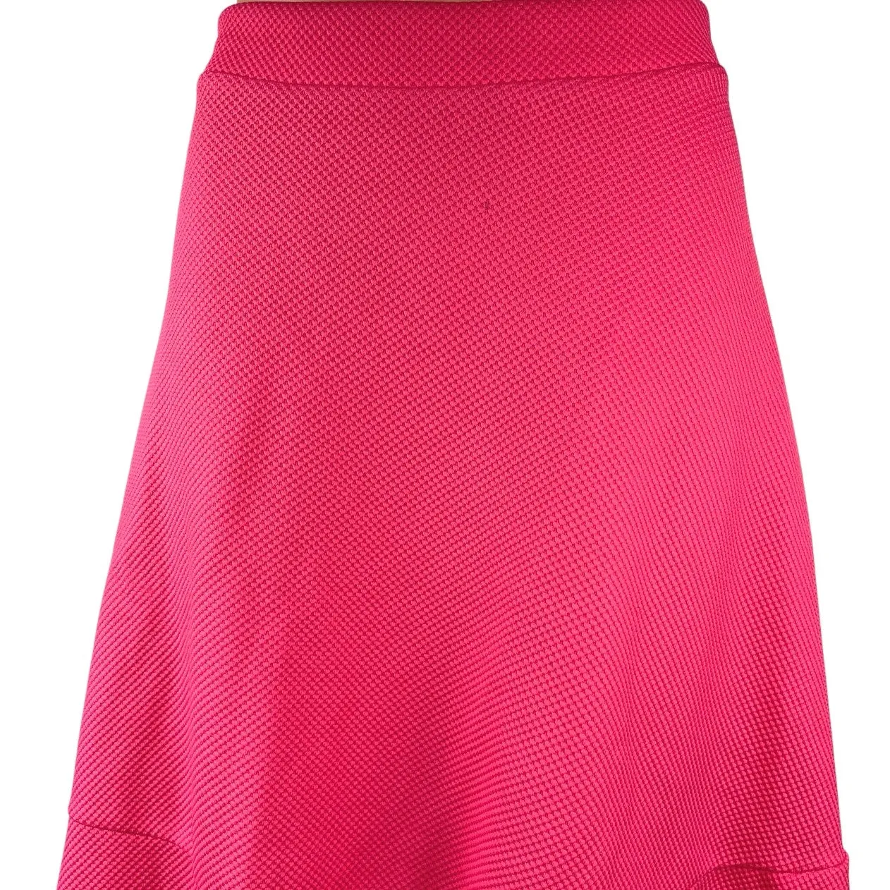 H&M Pink Textured Knit High Waist Elastic Pull On Midi A-Line Skirt Size XS